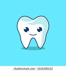 Teeth tooth cute character emotion emoticon logo design vector. Colorful sticker art with soft background. Abstract graphic illustration.