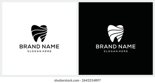 teeth tooth dental logo design vector template
