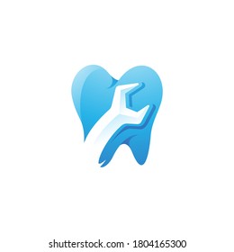 Icono del logotipo de Fix del spector Dental y Llave Dientes Dientes