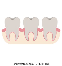 Teeth Tooth Root View Colorful Silhouette Stock Vector (Royalty Free ...