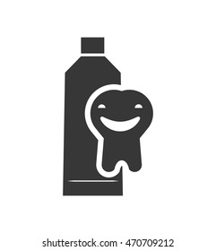 teeth toothpaste dental medical care icon. Flat and Isolated design. Vector illustration