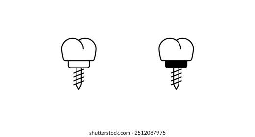 teeth transplant icon with white background vector stock illustration