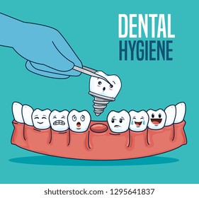 teeth treatment with dental prosthesis and extractor