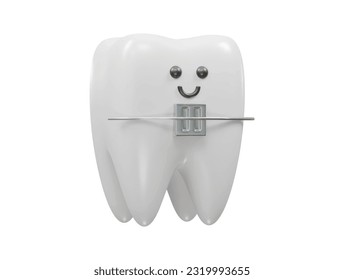 Teeth vector 3d render icon