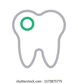 teeth vector color line icon 