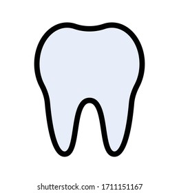 teeth vector flat color icon 