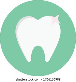 teeth vector flat color icon