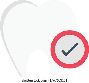 teeth vector flat color icon