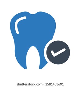 teeth vector glyph color icon  