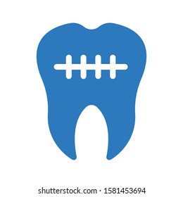 teeth vector glyph color icon  