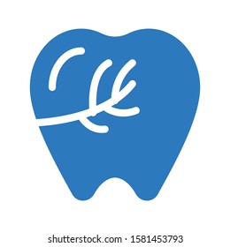 teeth vector glyph color icon  