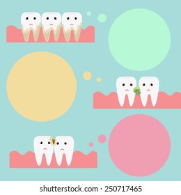 teeth vector icons set