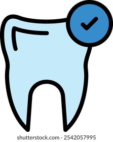 Línea de Vector de dientes llena de diseño de iconos