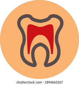  
Teeth vector line icon isolated on peach background. 
Teeth line icon for infographic, website or app. Scalable icon 