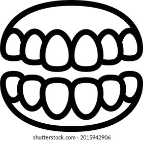 teeth vector thin line icon