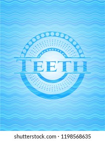 Teeth water wave representation emblem background.