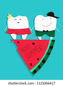 teeth watermelon hello summer
