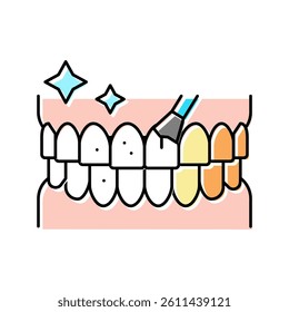 teeth whitening color icon vector. teeth whitening sign. isolated symbol illustration