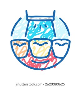 teeth whitening doodle icon sketch vector. teeth whitening sign. isolated symbol illustration