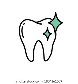 teeth whitening doodle icon, vector illustration