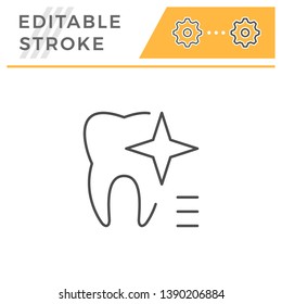 Teeth whitening editable stroke line icon