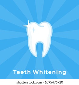 Teeth Whitening. Flat Line Art Drawing. Dental Clinic Icon. Web Pictogram For Dentistry. Stomatology Concept, Logo Or Illustration. Dentistry Department Label