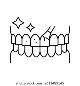 teeth whitening line icon vector. teeth whitening sign. isolated contour symbol black illustration