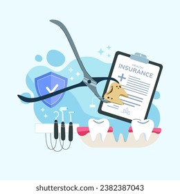 Teeth whitening and professional cleaning procedures. Braces. Aesthetic dentistry dental aesthetic clinic. Vector illustration in flat style