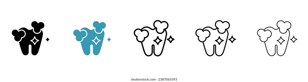 Ilustración vectorial de blanqueamiento de dientes. Signo de limpieza dental adecuado para aplicaciones y sitios web.