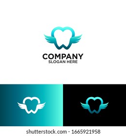 teeth and wings for the dental health logo