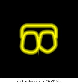 Teeth yellow glowing neon ui ux icon. Glowing sign logo vector