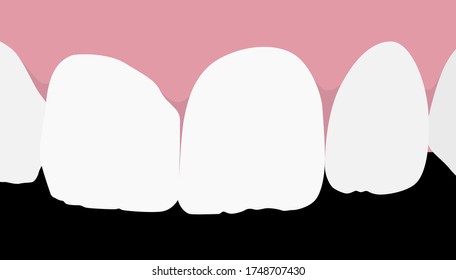 Teeth zoom detail. Dentist. Vector illustration. 