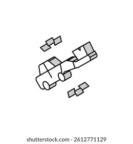 teethbrush car shape isometric icon vector. teethbrush car shape sign. isolated symbol illustration