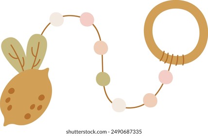 Teether Baby Hanger Toy Vector Illustration