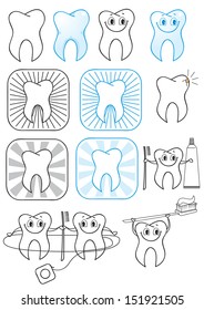 Teeth.Vector symbol illustration isolated on white.