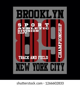 Tee,vintage,element,sport,new york,brooklyn typography vector illustration art for t shirt