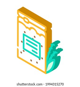 teff natural gluten free plant isometric icon vector. teff natural gluten free plant sign. isolated symbol illustration