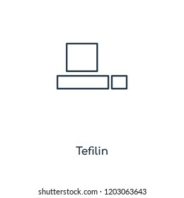 Tefilin concept line icon. Linear Tefilin concept outline symbol design. This simple element illustration can be used for web and mobile UI/UX.