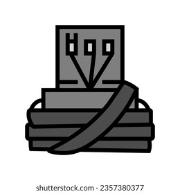 vector de icono de color de las fitofilinas de tefilina. signo de las filacterias de tefilina. ilustración de símbolo aislado