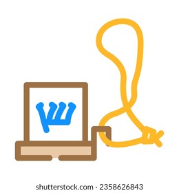 vector de icono de color de las fitofilinas de tefilina. signo de las filacterias de tefilina. ilustración de símbolo aislado