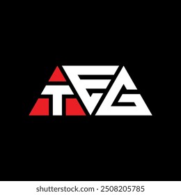 TEG triângulo letra logotipo design com forma de triângulo. Monograma de design de logotipo de triângulo TEG. Modelo de logotipo vetorial de triângulo TEG com cor vermelha. Logotipo triangular TEG Design simples, elegante e luxuoso.