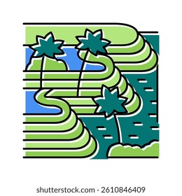 tegallalang rice terraces color icon vector. tegallalang rice terraces sign. isolated symbol illustration