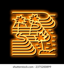 tegallalang rice terraces neon light sign vector. tegallalang rice terraces illustration