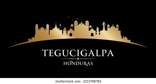 Tegucigalpa Honduras city skyline silhouette. Vector illustratio