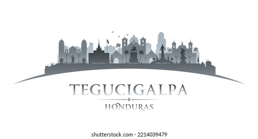 Tegucigalpa Honduras city skyline silhouette. Vector illustration