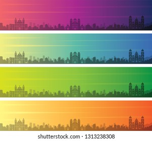 Tegucigalpa Multiple Color Gradient Skyline Banner