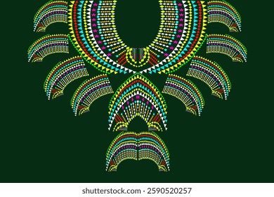 Teh embroidery work pattern,bead fine art design,ethnic necklace modern style.