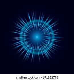 Tehno blue Glow light effect. Vector illustration.