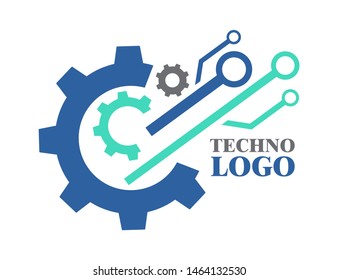 Tehno Logo Construct Icon Mechanical Engineering Stock Vector (Royalty ...