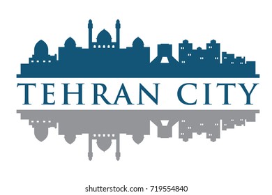 Tehran Building Landmark Skyline vector, Logo Template